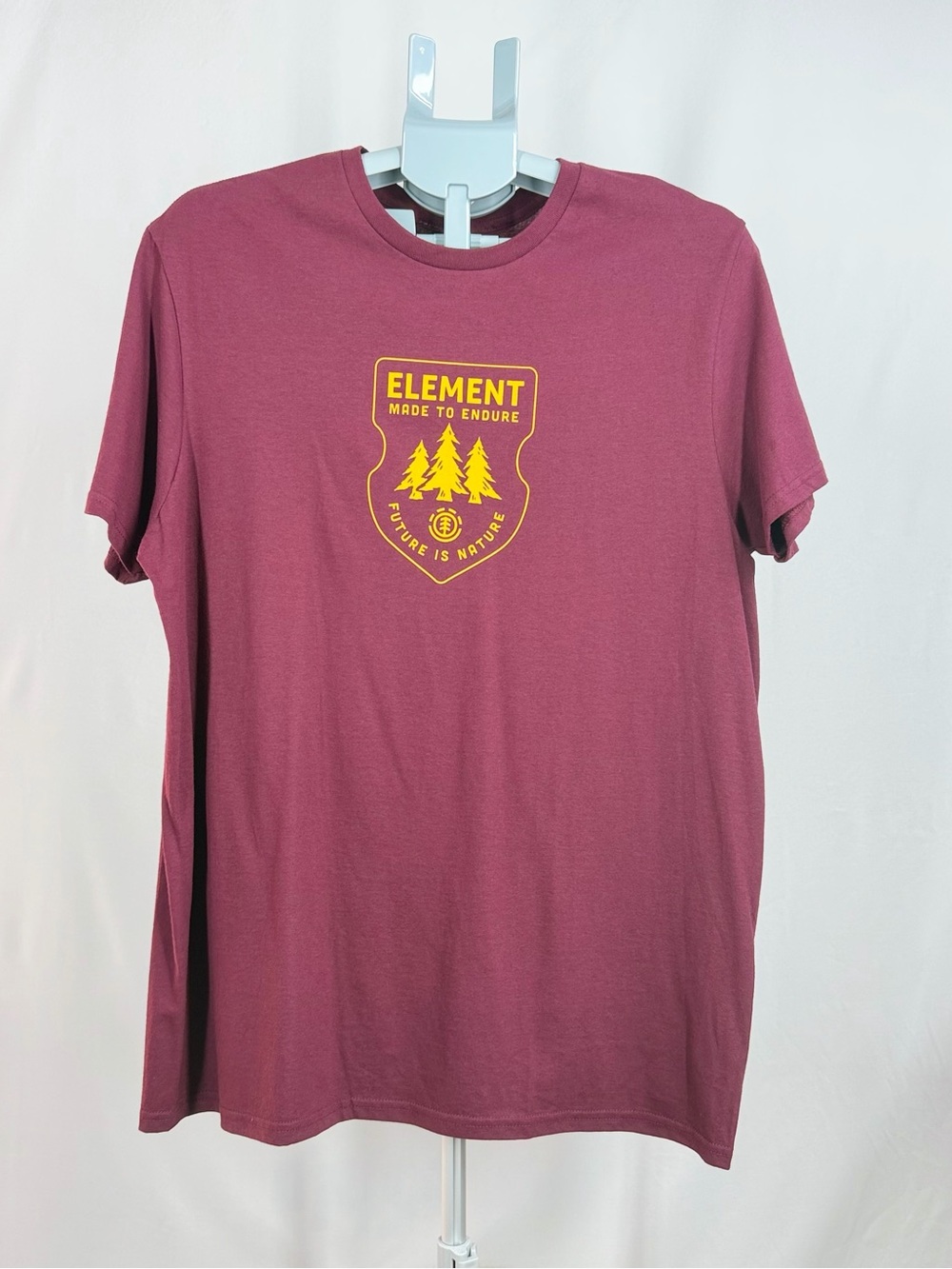 Element Skateboards Men's T Shirt L NWT Burgundy Park Services SS Graphic Tee